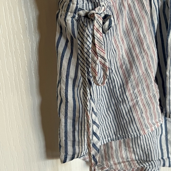 Madewell striped drawstring button front‎ blouse size Small Host Pick! - Picture 5 of 14